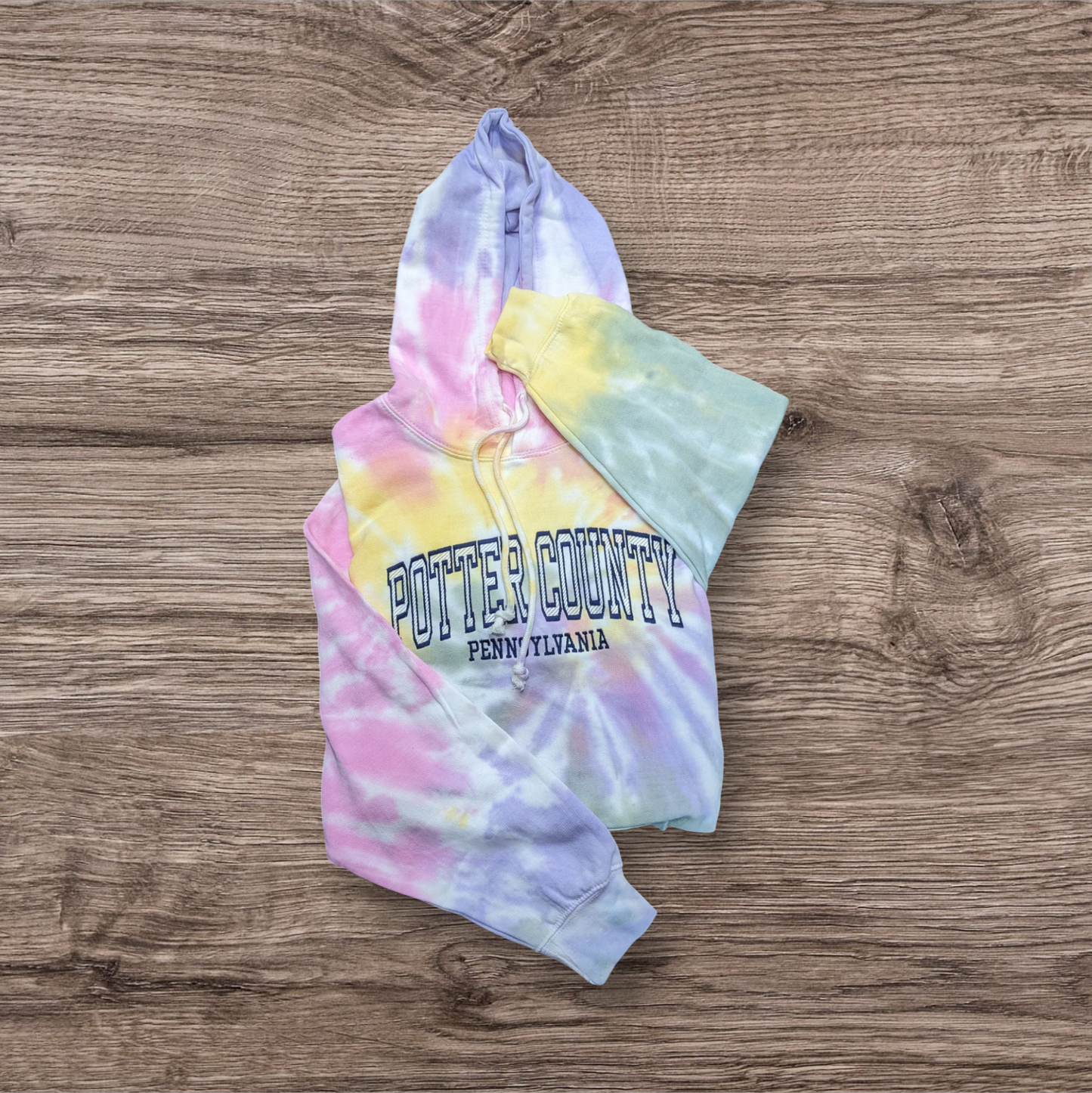 Potter County Pastel Tie Dye Embroidered Hoody
