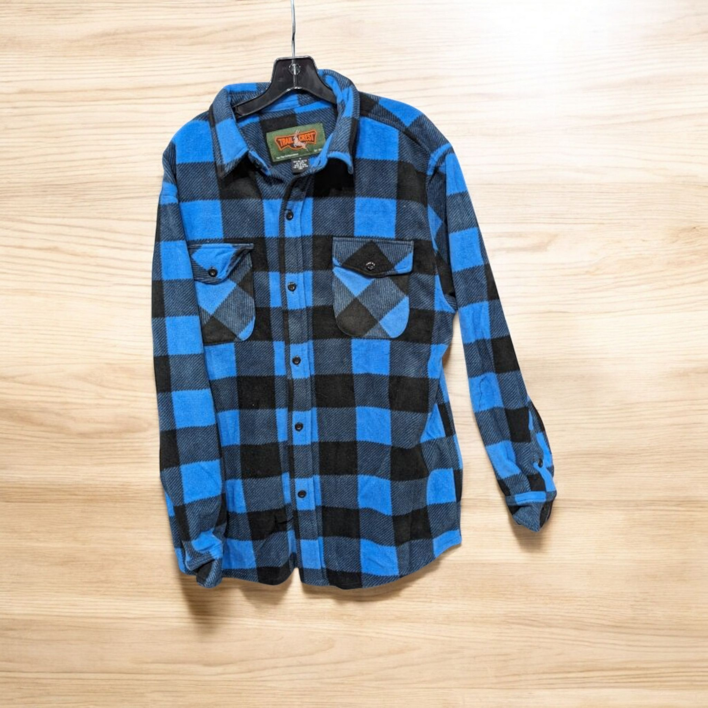 Trail Crest Heavy Blue Plaid Button Down Jacket